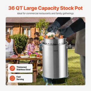 Zuppa e pentola in acciaio inox 36QT con manico del coperchio del cestello per cucinare e cuocere - Product Image 2