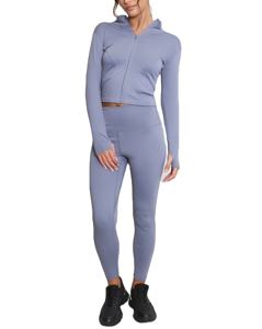 ชุดวอร์มสองชิ้นสีล้วนมีฮู้ดและกางเกงขาสั้นชุดกีฬาผ้าฝ้าย100% สไตล์สตรีทแบบระบายอากาศได้ดีสำหรับฤดูใบไม้ผลิ/ฤดูร้อน - Product Image 1