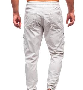 Jean droit coupe classique pour homme en denim extensible avec poches cargo, style hip-hop, délavé, respirant et épais - Product Image 3