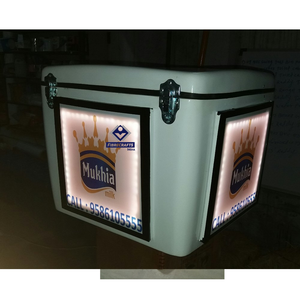 FIBRECRAFTS INDIA Modelo D Caja Superior Abierta con LED de Fibra de Vidrio FRP, Capacidad de 18L para Bicicleta/Motocicleta, Reparto, Mensajería, Paquetería, Alimentos, Lavandería - Product Image 1