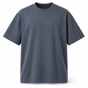 เสื้อยืดทรงหลวม สีสเลท 265gsm ผ้าคอตตอนเนื้อหนา ทรงบ็อกซี่ ไหล่ตก คอกลม เรียบง่าย สำหรับผู้ชาย - Product Image 4