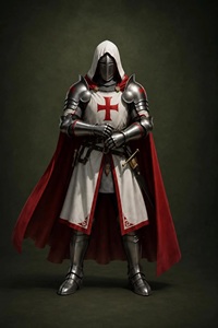Traje de Armadura de Caballero Templario |   Disfraz Moderno de Acero Pulido con Grabado Cruzado para Cosplay Farjana - Product Image 4