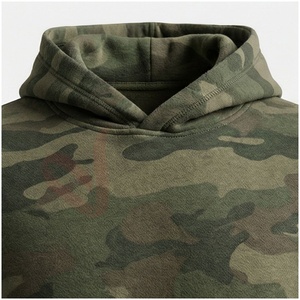 Ensemble de survêtement camouflage pour homme, à capuche, manches longues, pantalon à cordon de serrage, décontracté, pour l'automne, respirant, coupe régulière, 100% coton - Product Image 4