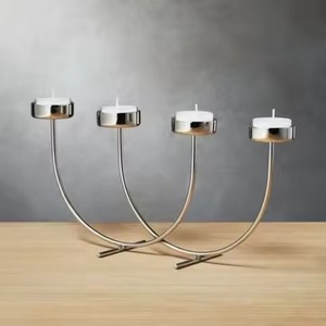 Minimal Decor Metal Candle Stand Elegant Candle Holder <b>Table</b> Centerpiece Modern Interior Home Accent - Product Image 2
