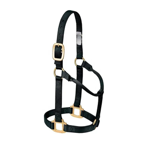 Cabestro Ajustable de Nylon y Cuero, Estilo Silla Inglesa, Resistente, con Hebilla de Latón y Herrajes Metálicos Fuertes para Equitación - Product Image 3