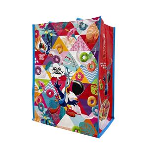 Sacs fourre-tout réutilisables écologiques en PP tissé avec poignées en sangle et fermeture éclair, sacs de courses personnalisés OEM/ODM - Product Image 1