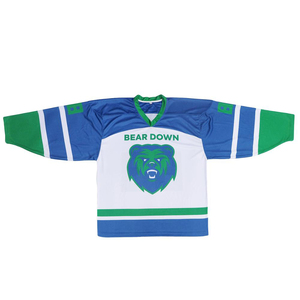 Nouveau maillot de hockey sur glace personnalisé avec logo sublimé, uniforme de hockey de haute qualité, 100% polyester 220g, séchage rapide, col en V, entièrement personnalisé - Product Image 1