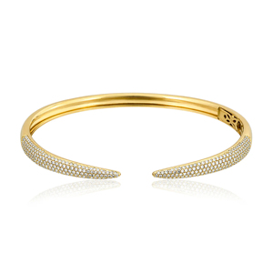 Gold Plated Cuff <b>Bracelet</b> Women's <b>Crystal</b> Rhinestone Micro Insert Classic Style Fashion Jewelry Gift - Product Image 1
