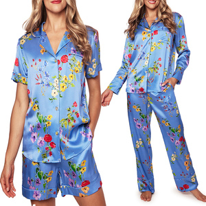 Sleepwear Ladies Pajamas Set for Women Custom Printing Sublimation Sleepwear Shorts & <b>Pants</b> Pajama Set Nighty Women's Sleepwear - Product Image 1