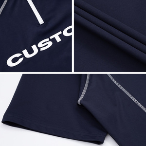 T-shirt sportif en maille à col polo à manches courtes pour femme, coupe ajustée, séchage rapide, printemps-été, blanc et bleu marine, avec logo personnalisé - Product Image 4