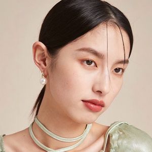 S925 <b>Silver</b> Freshwater <b>Pearl</b> 11-12mm Elegant Female Two Tone <b>Earrings</b> with White Purple Strong Light Fine Flaws - Product Image 3