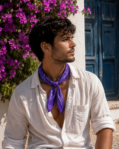 Bandanas en coton de luxe, roulées à la main, avec motifs floraux/à carreaux/unis pour hommes et femmes, en gros - Product Image 4