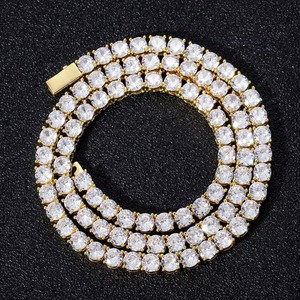 Indian Manufacture 925 Silver Gold Plated Moissanite Hip Hop Necklace <b>Rapper</b> Jewelry for Birthday Anniversary Wedding Gift - Product Image 1