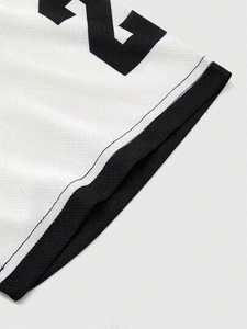 Camiseta de baloncesto de malla de poliéster para hombre, talla grande, con cuello mandarín, ajuste holgado, estampado por sublimación personalizado - Product Image 5