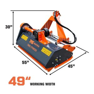 Trincia laterale da 50 pollici con spostamento laterale per trattori da 30-60 CV, attacco a 3 punti, albero di trasmissione PTO, TMG TFMS50 - Trincia rotante a disco per agricoltura - Product Image 3