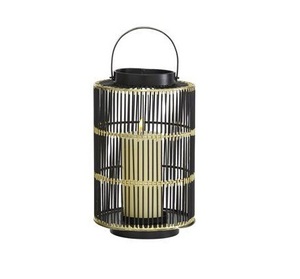 Venta al por mayor de fábrica: Nuevo farol decorativo para velas con asa de cuerda gruesa y acabado en metal negro. - Product Image 4