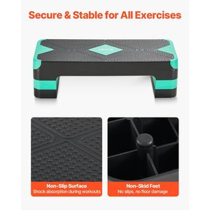 28 pollici allenamento aerobico Stepper Green Home Gym Cardio forza Trainer 4 riser superficie antiscivolo panca altezza passo passo piattaforma - Product Image 3