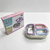 Lonchera Térmica de Acero Inoxidable con 3 Compartimentos a Prueba de Fugas, Tipo Bento, para Adultos/Oficina
