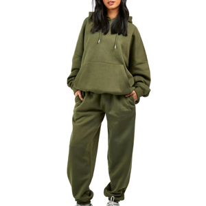 Nuevo Conjunto Deportivo para Mujer, Estilo Jogging, Grueso, Holgado, con Pantalones Deportivos y Bolsillos Laterales, para Otoño - Product Image 1