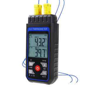 Thermomètre professionnel à thermocouple double canal - Thermomètre de haute précision de type K/J avec alarme et rétroéclairage couleur - Product Image 1