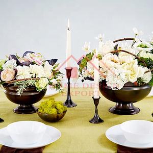 New Design Antique Copper Pedestal Bowl/Wholesale Prices Metal Compote Flower Bowl <b>Vases</b> for Home Decor Pedestal Fruits Bowl - Product Image 3