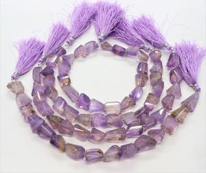 Perles de pierres précieuses en amétrine naturelle facettées en forme de pépite AAA, 9-11 mm, amétrine non polie, perles lâches irrégulières, 10 pouces, pour la fabrication de bijoux - Product Image 5