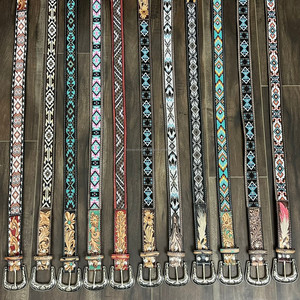 Nueva fábrica, venta al por mayor, cinturones personalizados para hombres y mujeres, cinturones de cuentas de cuero con herramientas manuales, cinturones de ocio ajustables de cuero de vaca genuino - Product Image 6