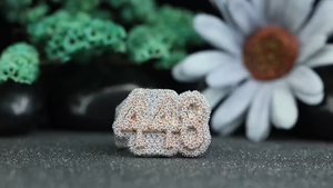 Anillo de lujo con número personalizado de moissanita, plata 925 chapada en rodio, estilo hip hop, joyería de cóctel, regalo para hombres y mujeres - Product Image 3