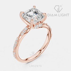 Bague élégante en diamant de laboratoire taille Asscher 2,66 carats en or blanc 14 carats, certifiée IGI, couleur F+, clarté VS+, bijoux fins pour femmes - Product Image 4