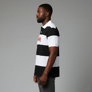 Polo homme de qualité supérieure, respirant, grandes tailles, en coton tricoté, couleur unie, logo personnalisé, séchage rapide, rayé - Product Image 6