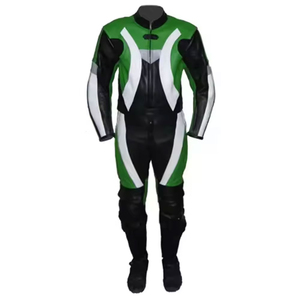Combinaison de moto en cuir respirant de qualité professionnelle avec design imprimé personnalisé, coupe confortable pour les longues distances - Product Image 1