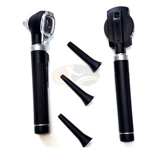 Kit vétérinaire mini otoscope ophtalmoscope en acier inoxydable, ensemble de diagnostic manuel à fibre optique pour l'examen des oreilles, des yeux, du nez et de la gorge - Product Image 4
