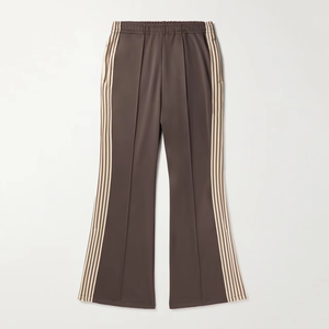 <b>Men's</b> Brown Casual Flare Jogger Pants Elastic Waist Side Stripes Breathable Eco-friendly Stonewashed <b>Winter</b> Wear Lightweight - Product Image 1