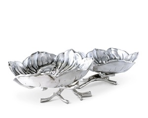 Bol décoratif élégant en forme de fleur 2 en 1, idéal pour servir aux invités et présenter en cadeau, article de décoration d'intérieur de luxe en provenance d'Inde - Product Image 6