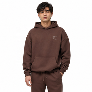 Ensemble survêtement et jogging en molleton épais pour hommes, avec logo personnalisé, fournisseur de sweats à capuche à étiquette privée - Product Image 1