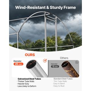 Pollaio Grande in Metallo Impermeabile 9.8 X 19.7 X 6.6 ft con Tetto a Cupola e Recinto Accessibile - Product Image 3
