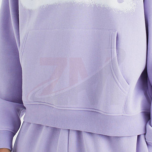 ชุดเซ็ตเสื้อฮู้ดดี้และกางเกงจ็อกเกอร์สีลาเวนเดอร์สำหรับผู้ชาย แขนยาว สวมใส่สบายในฤดูใบไม้ร่วง ระบายอากาศได้ดี ผลิตจากผ้าฝ้าย 100% พร้อมลายพิมพ์โลโก้ด้านหน้า - Product Image 4