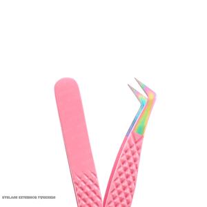 Pince à épiler d'extension de cils en acier inoxydable de haute qualité emballage personnalisé pointe fine forte adhérence nouveau Design tout outil de beauté - Product Image 1