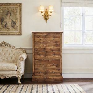 Cassettiera marrone per camera da letto, mobile contenitore per soggiorno e comodino - Product Image 1