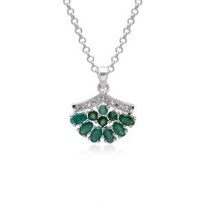 Colgante de plata de ley 925 con gema de esmeralda, joyería hecha a mano, elegante y delicado colgante, regalo para mujer - Product Image 5