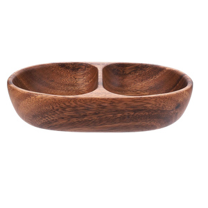 ชามใส่ถั่วไม้มะม่วงสำหรับตกแต่งขนมผลไม้ชามสลัดแบบแบ่งเป็นช่องคู่สำหรับเก็บขนมขบเคี้ยว - Product Image 3