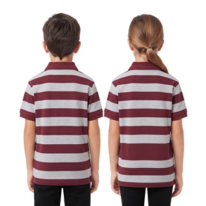 Camiseta Polo a Rayas de Dos Colores Personalizada para Niños, Tops Informales Unisex de Manga Corta, Ropa Casual para Niños al por Mayor - Product Image 6