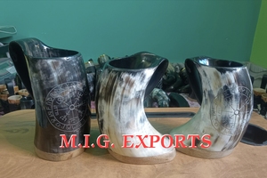 Auténtica Jarra de Cuerno de Vaca Hecha a Mano, Estilo Vikingo, Ecológica, Vintage, Medieval, para Cerveza/Ale/Mead, Decoración para el Hogar, Nueva - Product Image 5