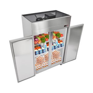 Equipo de Refrigeración Comercial para Cocina, Refrigerador Vertical de Doble Puerta con Ancho de 31.89 Pulgadas, Descongelación Automática, Capacidad de Almacenamiento de 32.1 Pies Cúbicos - Product Image 1