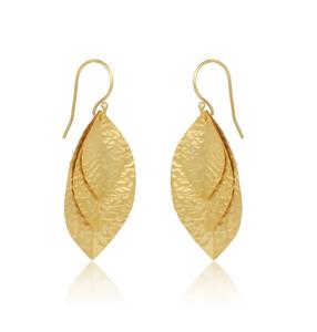 Modernos Pendientes de Flor Bohemia en Latón Chapado en Oro, Joyería de Zafiro Hecha a Mano, Elegante y de Alta Calidad, Personalizable - Product Image 1