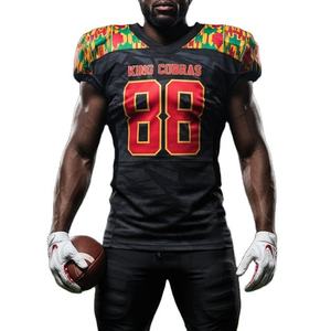 Uniforme unisexe respirant, bicolore, design sublimé personnalisable, 100 % polyester, short à séchage rapide, uniformes de football américain - Product Image 2