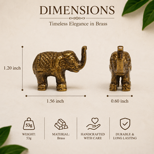 SHUBHAM Mini Figura de Elefante de Latón Sólido, Estatua de Elefante Hecha a Mano, Decoración para el Hogar, Oficina, Estante, Regalo de la Suerte - Product Image 4