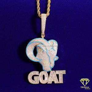 Luxury Animal Shape Hip Hop Pendant Necklace in 925 Sterling Silver with Hand Set Moissanite Diamonds - Product Image 3