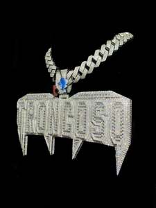 Pendentif Lettre Personnalisé Hip Hop Plaqué Or 18K avec Moissanite, Breloque Nom, Clarté VVS, Collier Rond Brillant pour Hommes et Femmes - Product Image 3