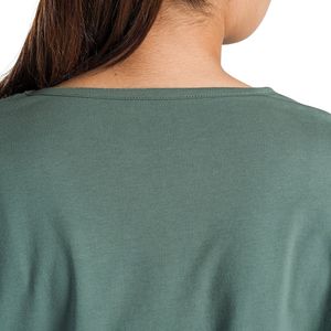 Camiseta Personalizada para Mujer con Cuello en V, Corte Holgado, Informal, para Gimnasio, Transpirable, de Algodón Suave, para Fitness, Yoga, Running, Deportes, Lisa, Verde - Product Image 3